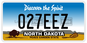 027EEZ  license plate in ND