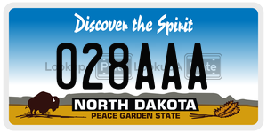 028AAA  license plate in ND