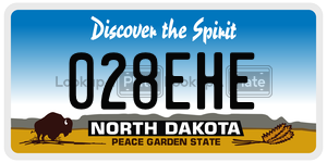 028EHE  license plate in ND