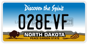 028EVF  license plate in ND