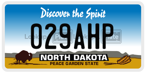 029AHP  license plate in ND