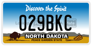 029BKC  license plate in ND