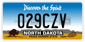 029CZV  license plate in ND