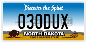 030DUX  license plate in ND