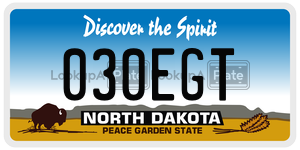 030EGT  license plate in ND