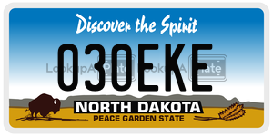030EKE  license plate in ND
