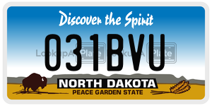 031BVU  license plate in ND