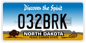032BRK license plate in North Dakota