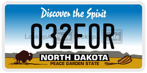 032EOR  license plate in ND