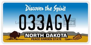 033AGY  license plate in ND