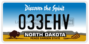 033EHV  license plate in ND