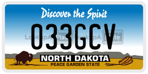 033GCV  license plate in ND