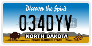 034DYV license plate in North Dakota