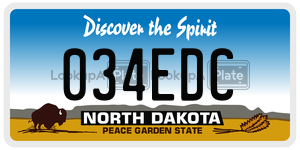 034EDC  license plate in ND