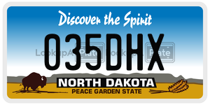035DHX  license plate in ND