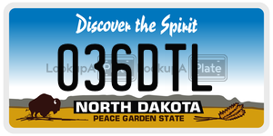 036DTL  license plate in ND