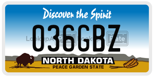 036GBZ  license plate in ND