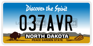 037AVR  license plate in ND