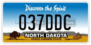 037DDC  license plate in ND