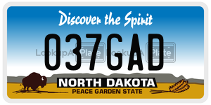 037GAD  license plate in ND