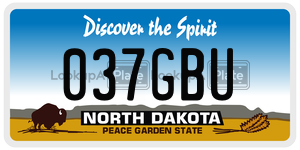 037GBU  license plate in ND