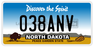 038ANV  license plate in ND