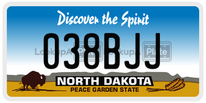 038BJJ  license plate in ND