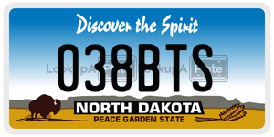 038BTS  license plate in ND