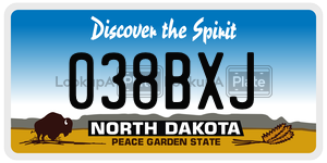038BXJ  license plate in ND