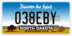 038EBY  license plate in ND