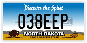 038EEP  license plate in ND
