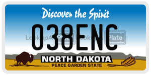 038ENC  license plate in ND