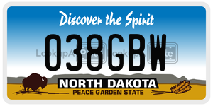 038GBW  license plate in ND