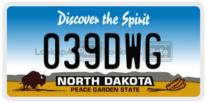 039DWG license plate in North Dakota