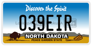 039EIR  license plate in ND