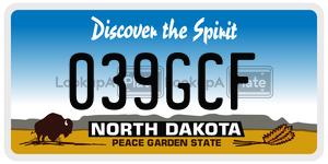 039GCF  license plate in ND