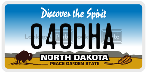 040DHA  license plate in ND