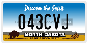 043CVJ  license plate in ND