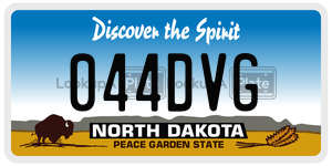 044DVG  license plate in ND
