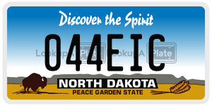 044EIC  license plate in ND
