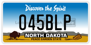 045BLP  license plate in ND
