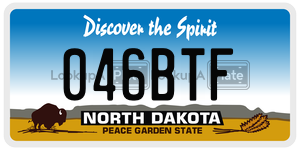 046BTF  license plate in ND