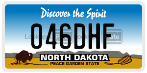 046DHF  license plate in ND