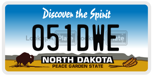 051DWE  license plate in ND