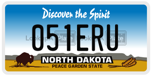 051ERU  license plate in ND