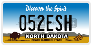 052ESH  license plate in ND