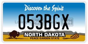 053BGX  license plate in ND