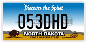 053DHD  license plate in ND