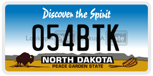 054BTK  license plate in ND