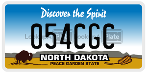 054CGC  license plate in ND